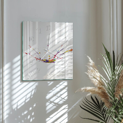 Horloge carrée en verre Taches