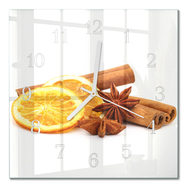 Horloge carrée en verre Vanille au citron