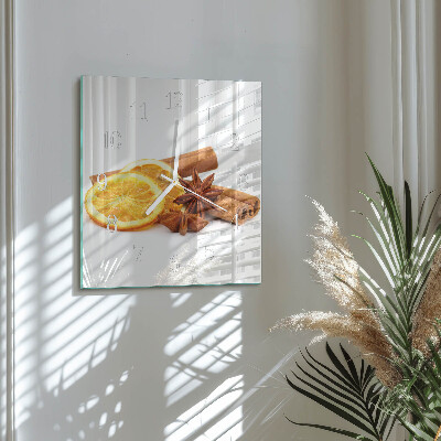 Horloge carrée en verre Vanille au citron