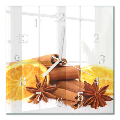 Horloge carrée en verre Vanille au citron