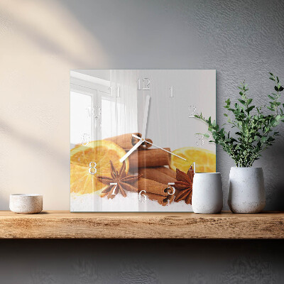 Horloge carrée en verre Vanille au citron