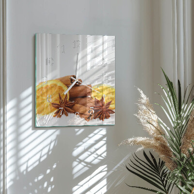 Horloge carrée en verre Vanille au citron