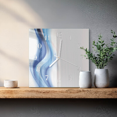 Horloge carrée en verre Fumée abstraite