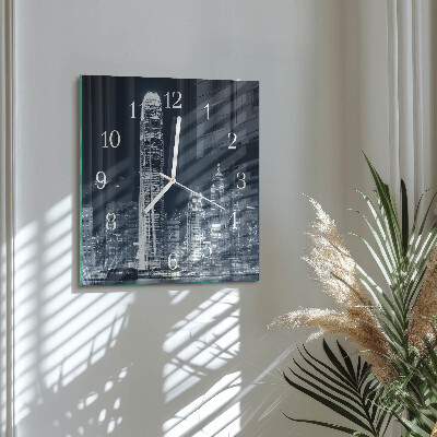 Horloge carrée en verre Horizon
