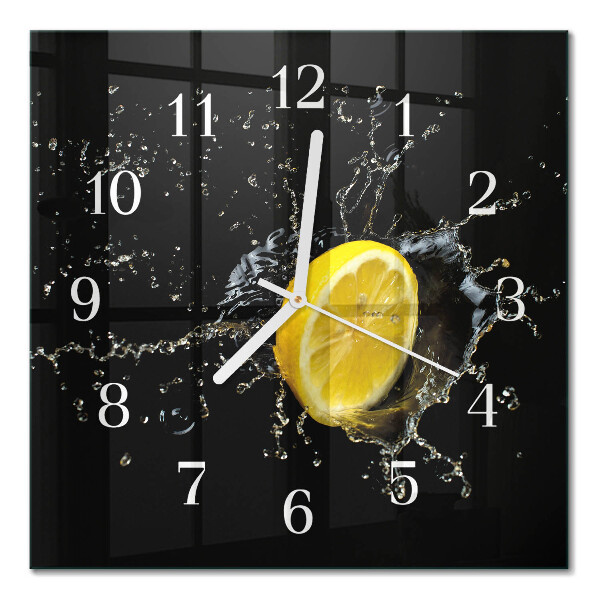 Horloge carrée en verre Agrumes