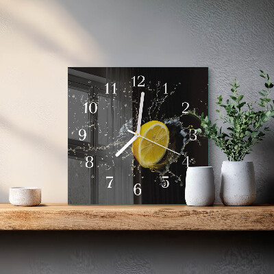 Horloge carrée en verre Agrumes