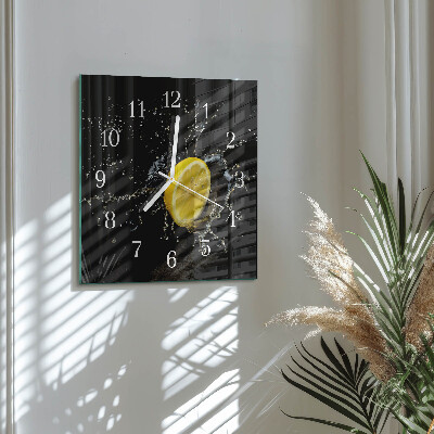 Horloge carrée en verre Agrumes