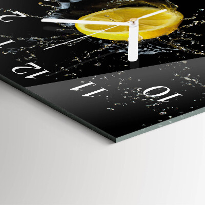 Horloge carrée en verre Agrumes