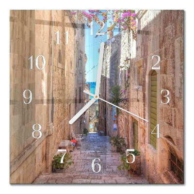 Horloge murale carrée Rue