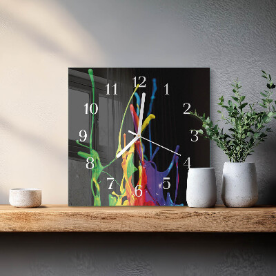Horloge carrée en verre Couleur