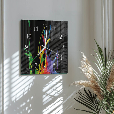 Horloge carrée en verre Couleur