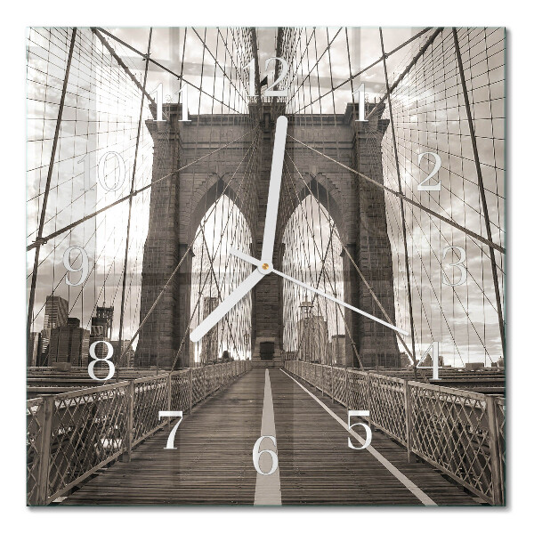 Horloge carrée en verre Pont
