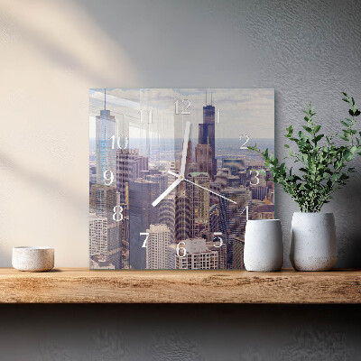 Horloge carrée en verre Horizon
