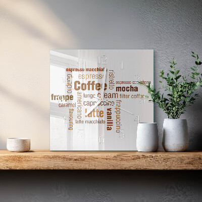 Horloge carrée en verre Café