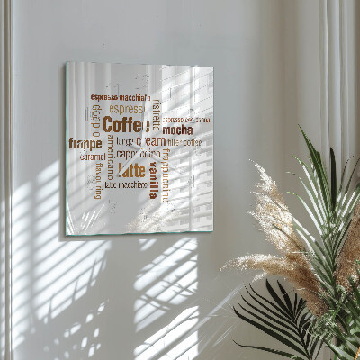 Horloge carrée en verre Café