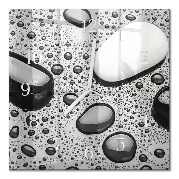 Horloge carrée en verre Pierres
