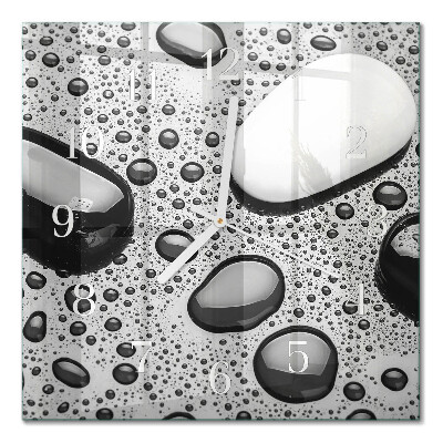 Horloge carrée en verre Pierres