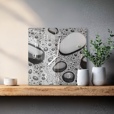 Horloge carrée en verre Pierres