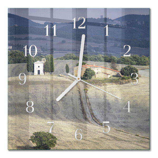 Horloge carrée en verre Paysage