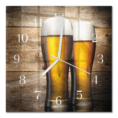 Horloge carrée en verre Bière