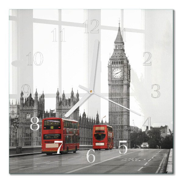 Horloge carrée en verre Londres