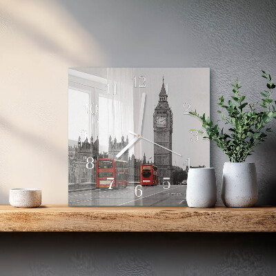 Horloge carrée en verre Londres