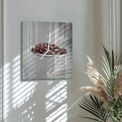Horloge carrée en verre Une cuillère de café