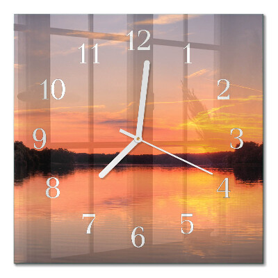 Horloge murale carrée Coucher de soleil