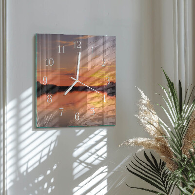 Horloge murale carrée Coucher de soleil