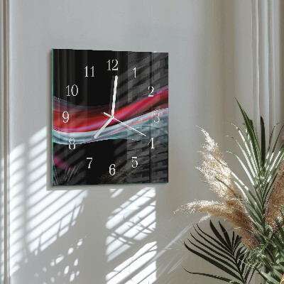 Horloge carrée en verre Abstraction