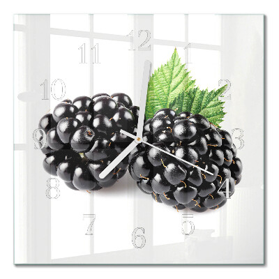 Horloge carrée en verre Mûres