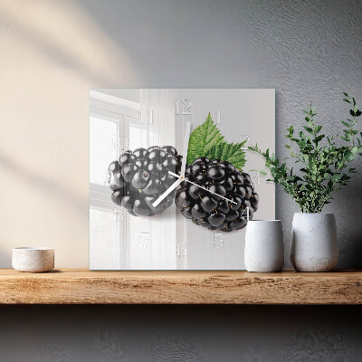 Horloge carrée en verre Mûres