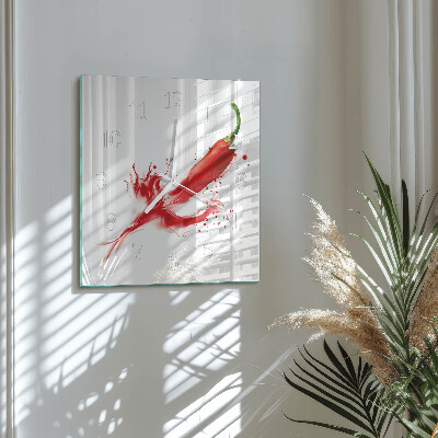 Horloge carrée en verre Piment