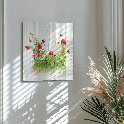 Horloge carrée en verre Prairie