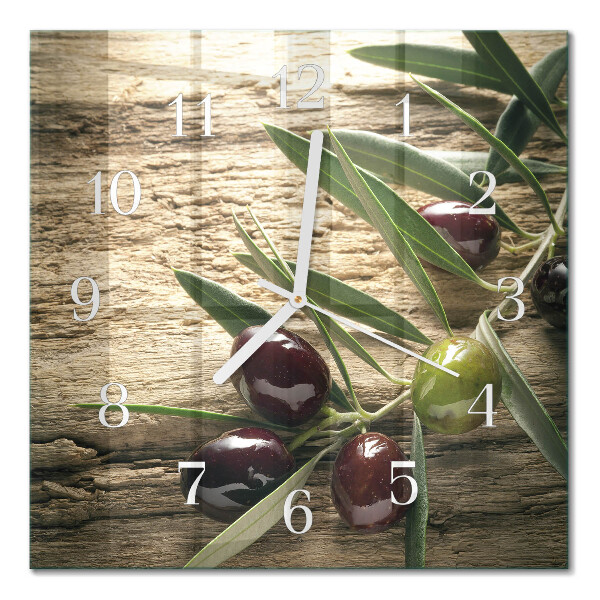 Horloge carrée en verre Olives