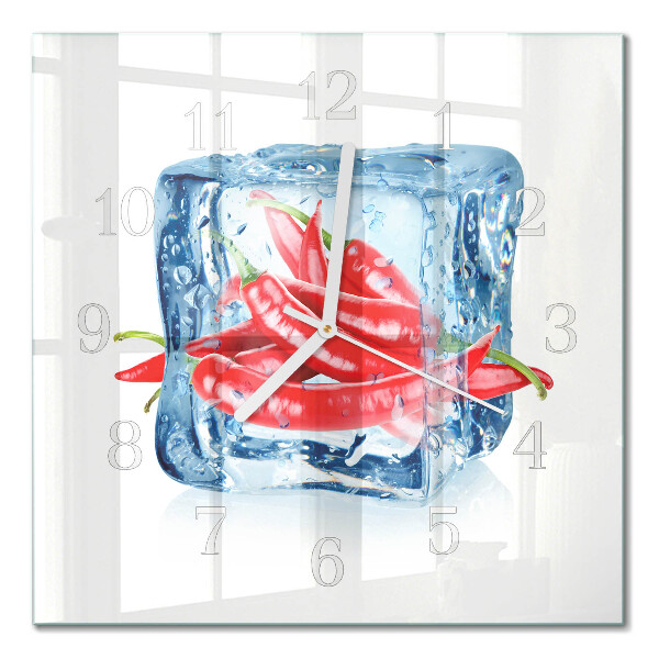 Horloge murale carrée Chili avec de la glace