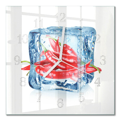 Horloge murale carrée Chili avec de la glace
