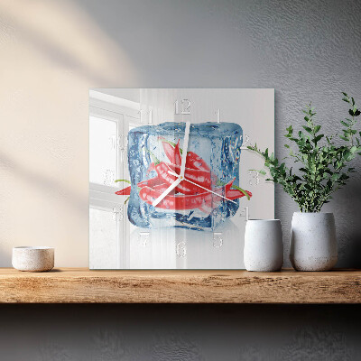 Horloge murale carrée Chili avec de la glace