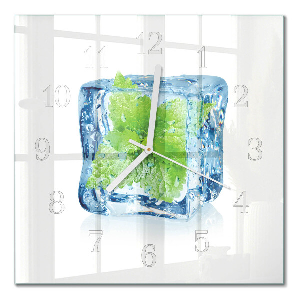 Horloge carrée en verre Menthe glacée
