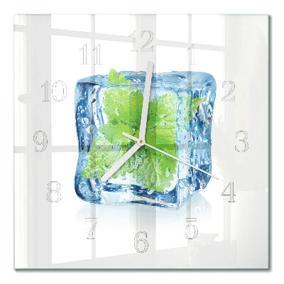 Horloge carrée en verre Menthe glacée