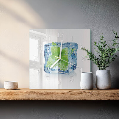 Horloge carrée en verre Menthe glacée