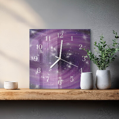 Horloge carrée en verre Abstraction