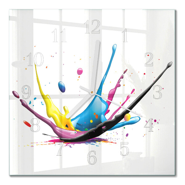 Horloge carrée en verre Couleur
