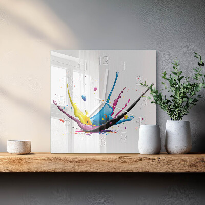 Horloge carrée en verre Couleur