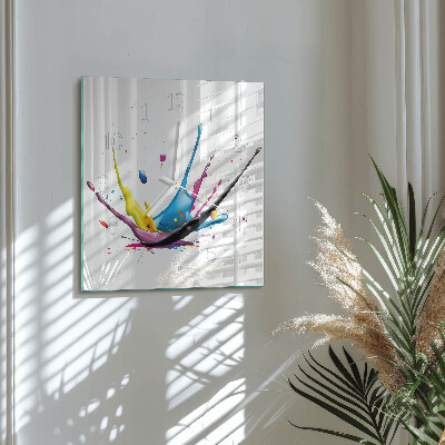 Horloge carrée en verre Couleur