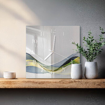 Horloge carrée en verre Abstraction