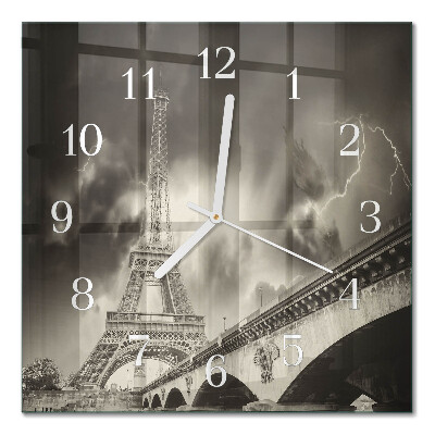 Horloge carrée en verre Paris