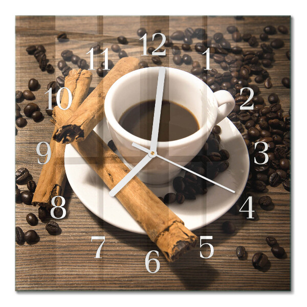 Horloge murale carrée Café à la cannelle