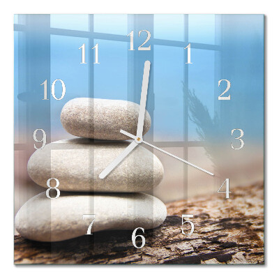 Horloge carrée en verre Pierres