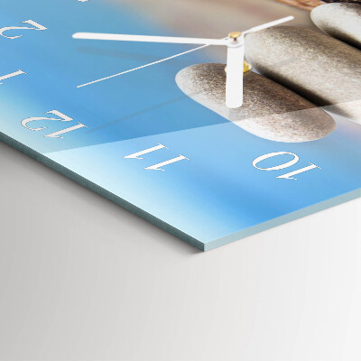 Horloge carrée en verre Pierres